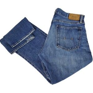 Ralph Lauren Polo Distressed Straight Jeans Mens Sz 32X32 Dungarees Medium Wash